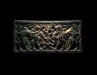 An Ordos Gilt-Bronze Plaque with Mythological Creatures