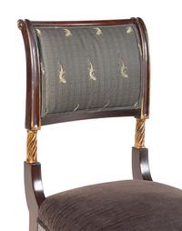 A Pair of Regency Style Parcel-Gilt Walnut Side Chairs