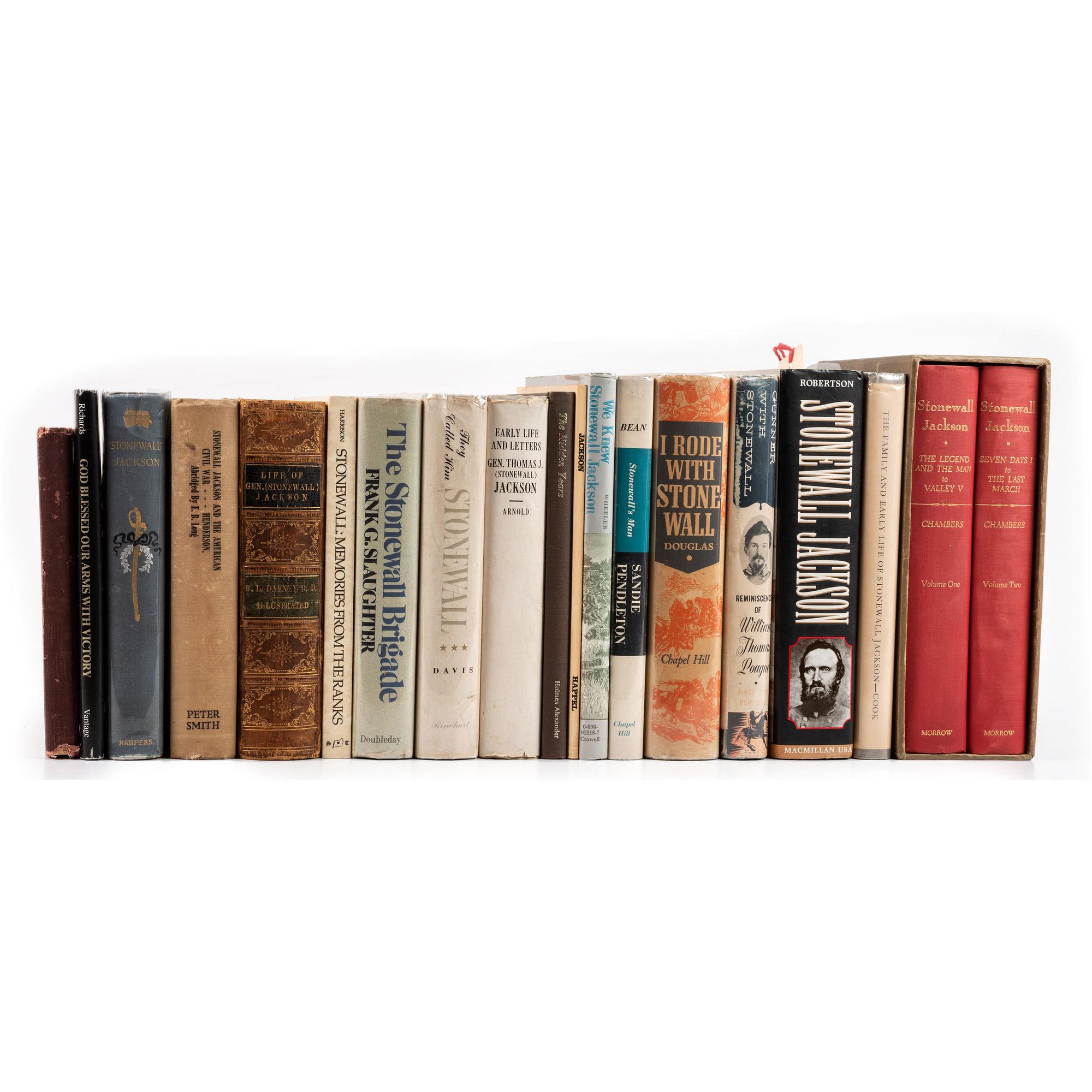 [STONEWALL JACKSON - BOOKS]. A large group of books related to General Thomas J. "Stonewall" Jackson, comprising: