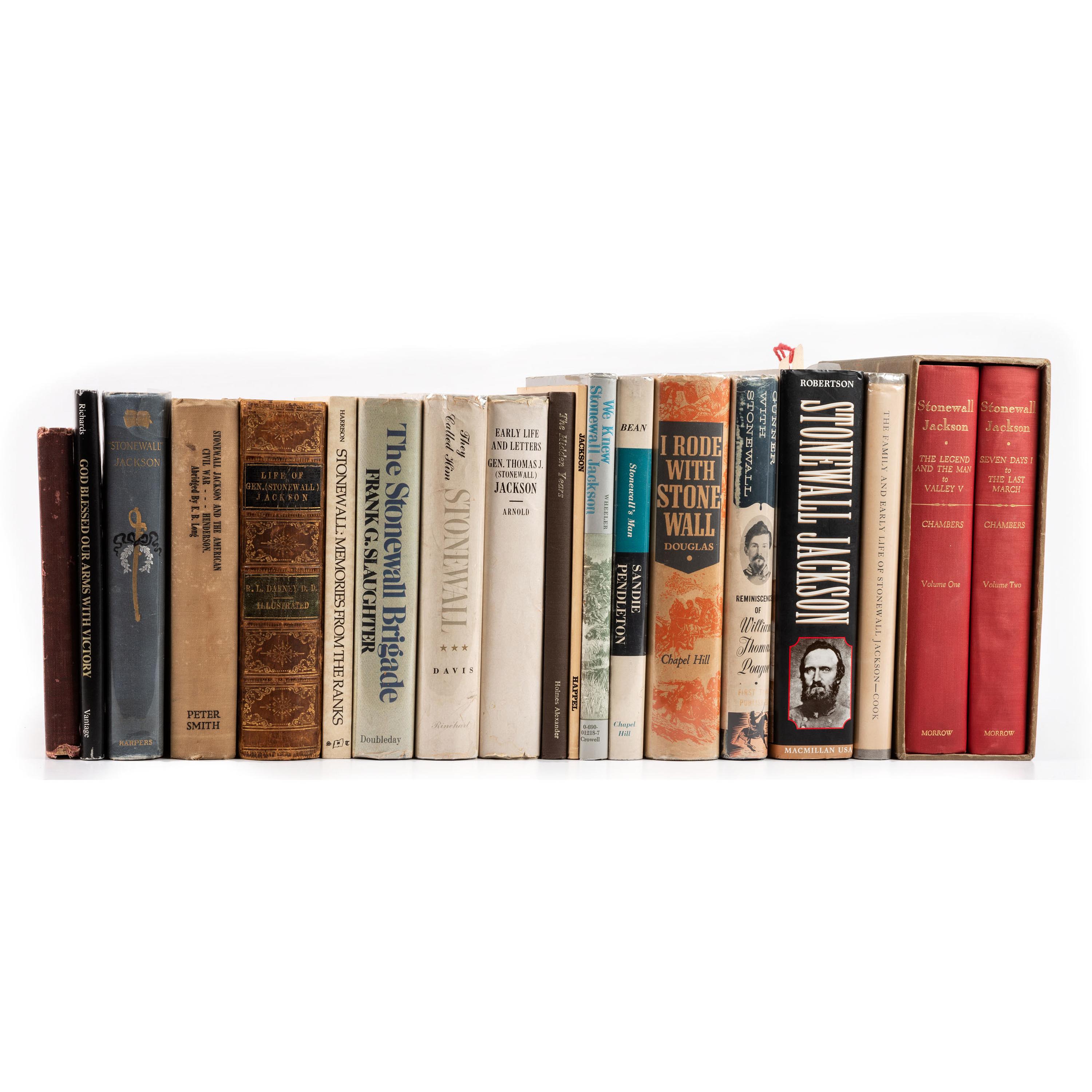 [STONEWALL JACKSON - BOOKS]. A large group of books related to General Thomas J. "Stonewall" Jackson, comprising:
