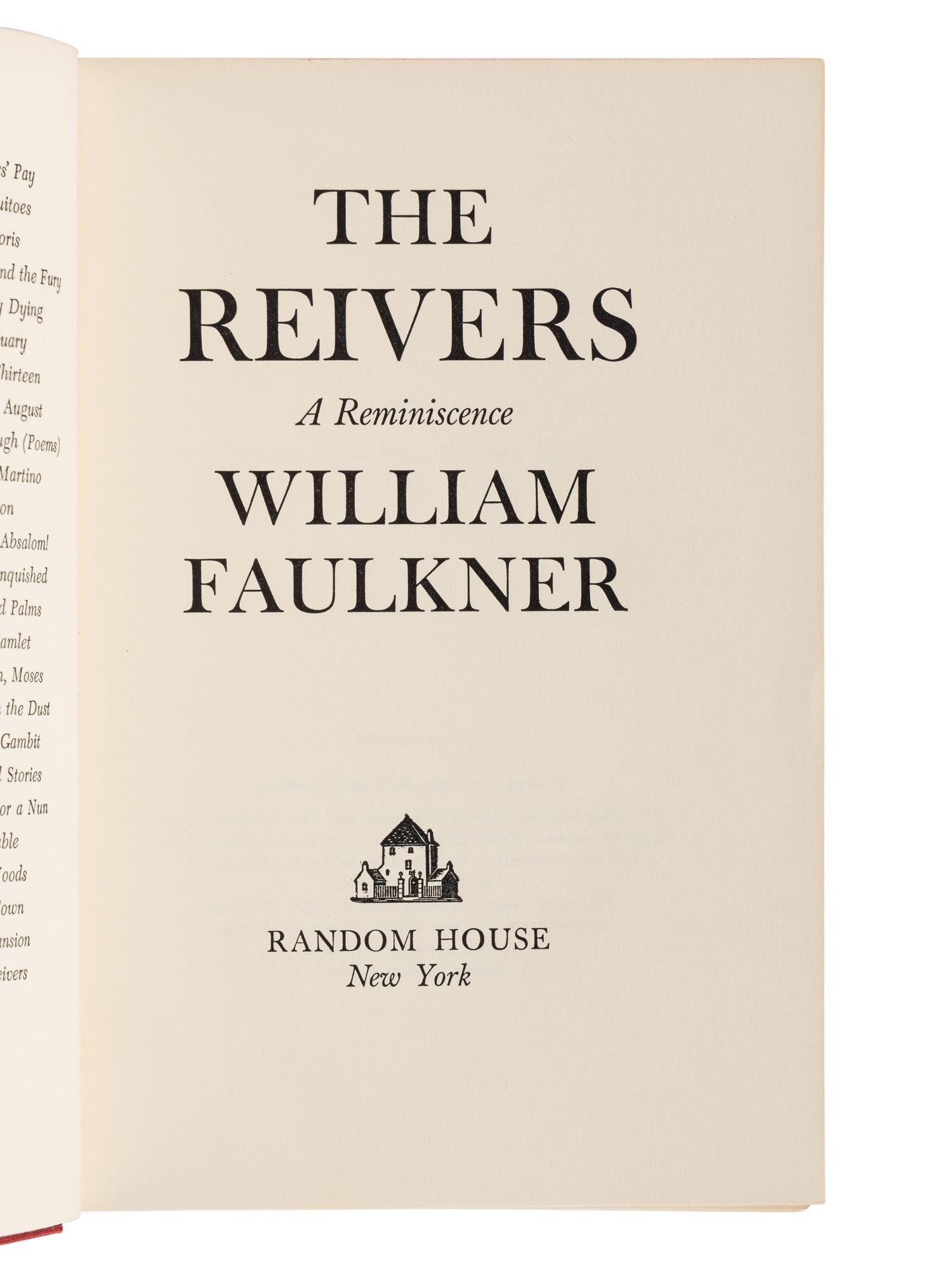 FAULKNER, William (1897-1962). A group of 6 FIRST EDITIONS, comprising: