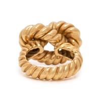 YELLOW GOLD KNOT CLIP EARRINGS AND RING