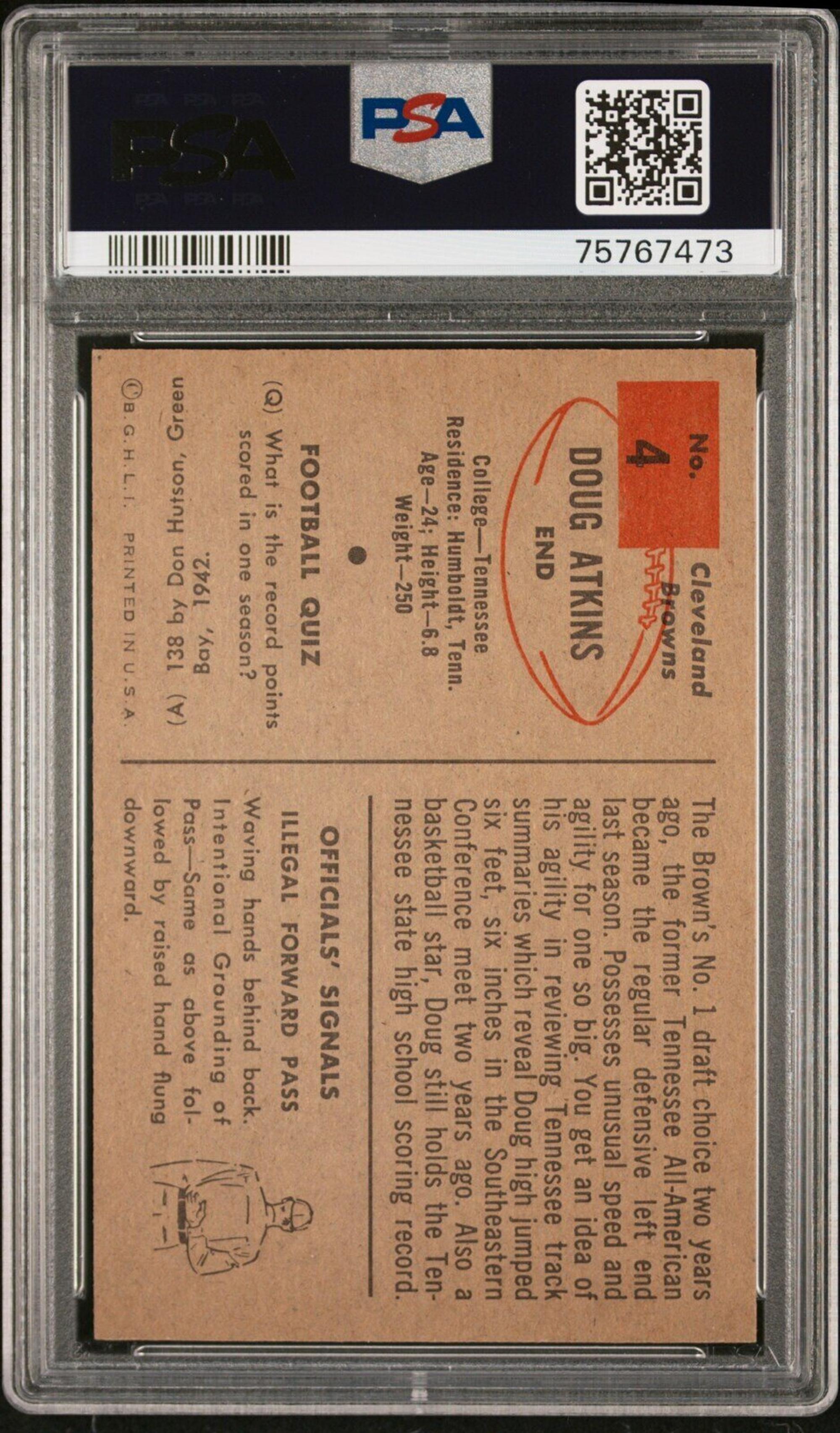 A Group of Chicago Bears Hall of Fame 1954 Bowman PSA Graded Football Cards