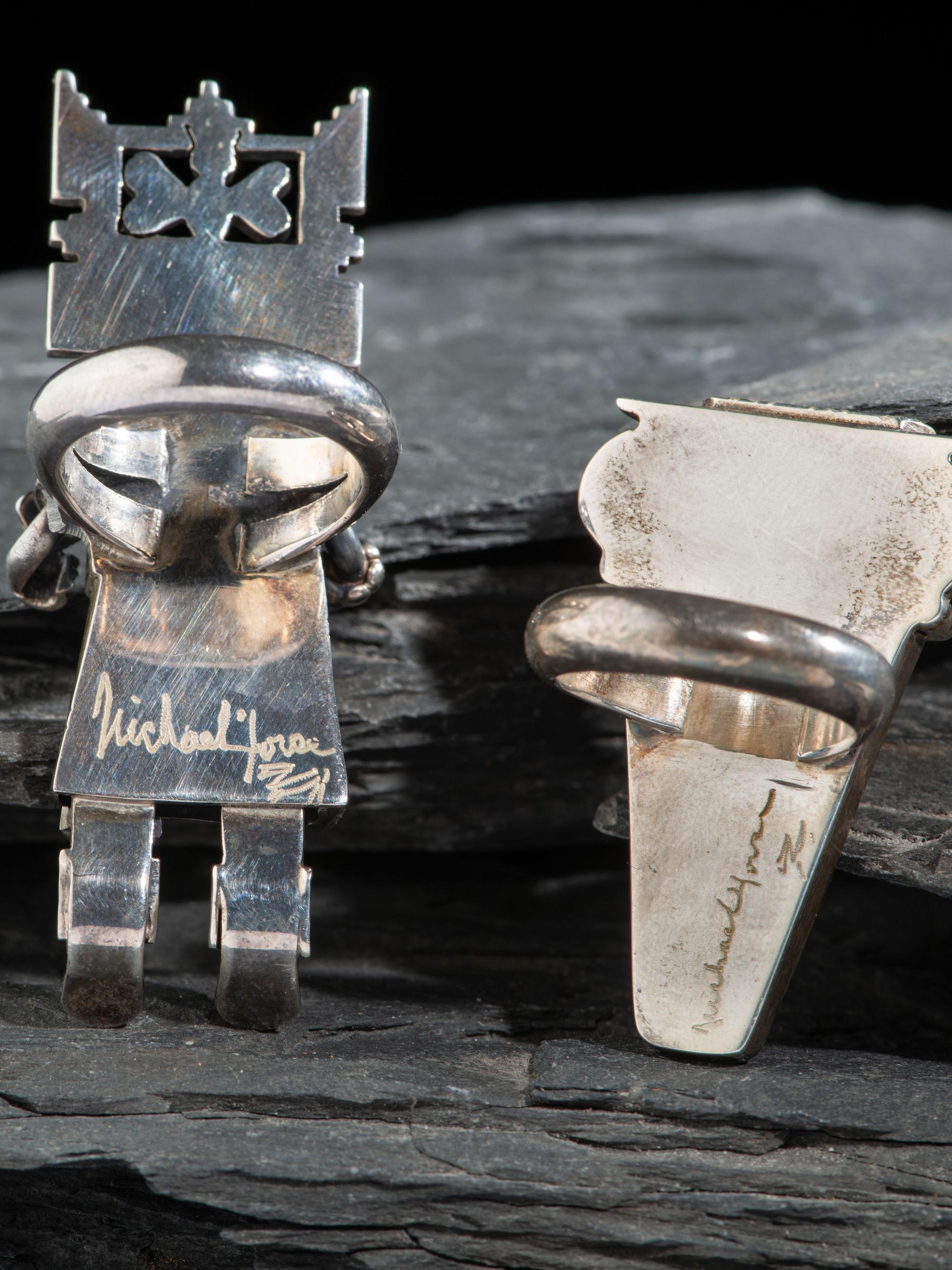 Pair of Silver Katsina Rings