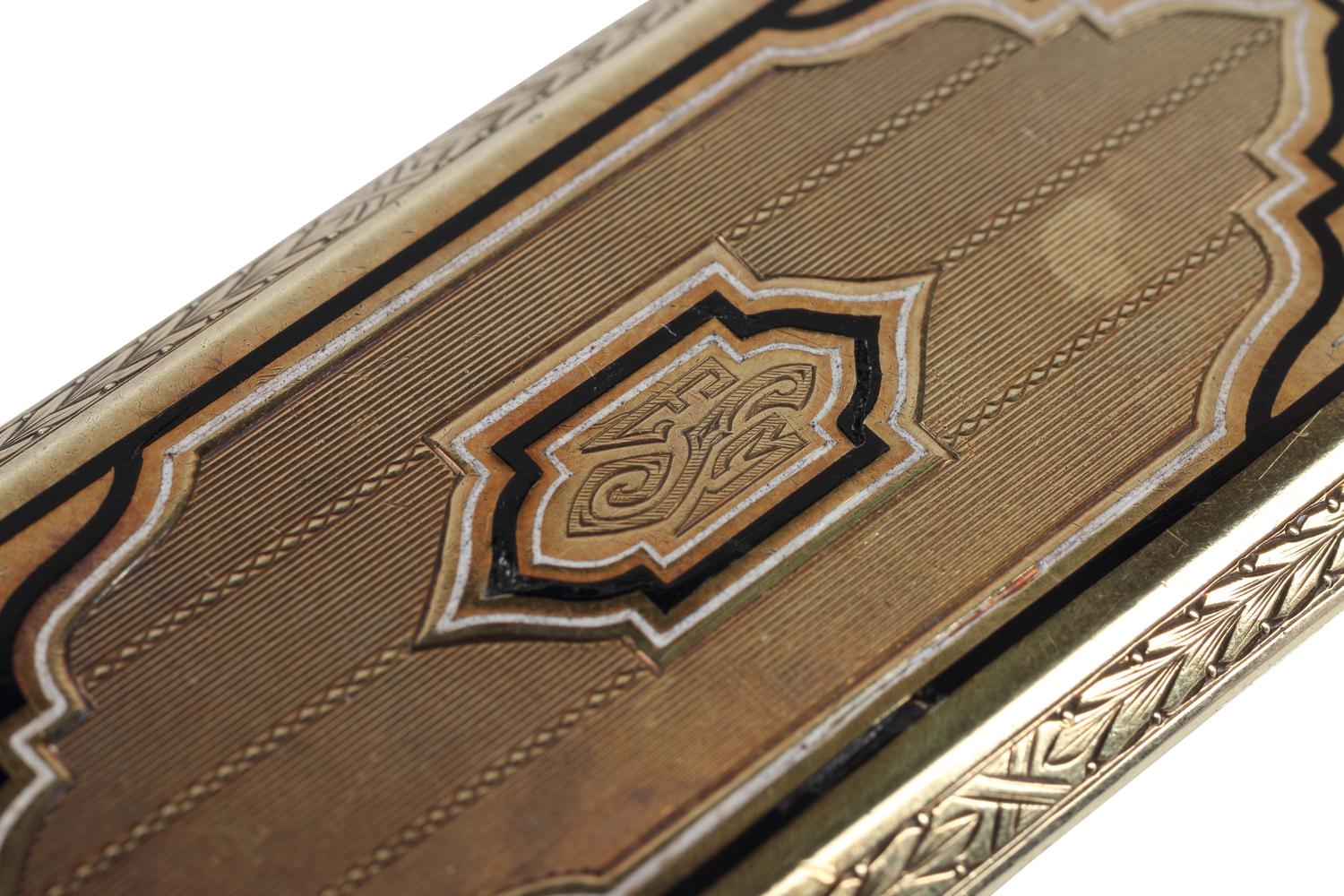 An Art Deco 14-Karat Gold and Enamel Compact