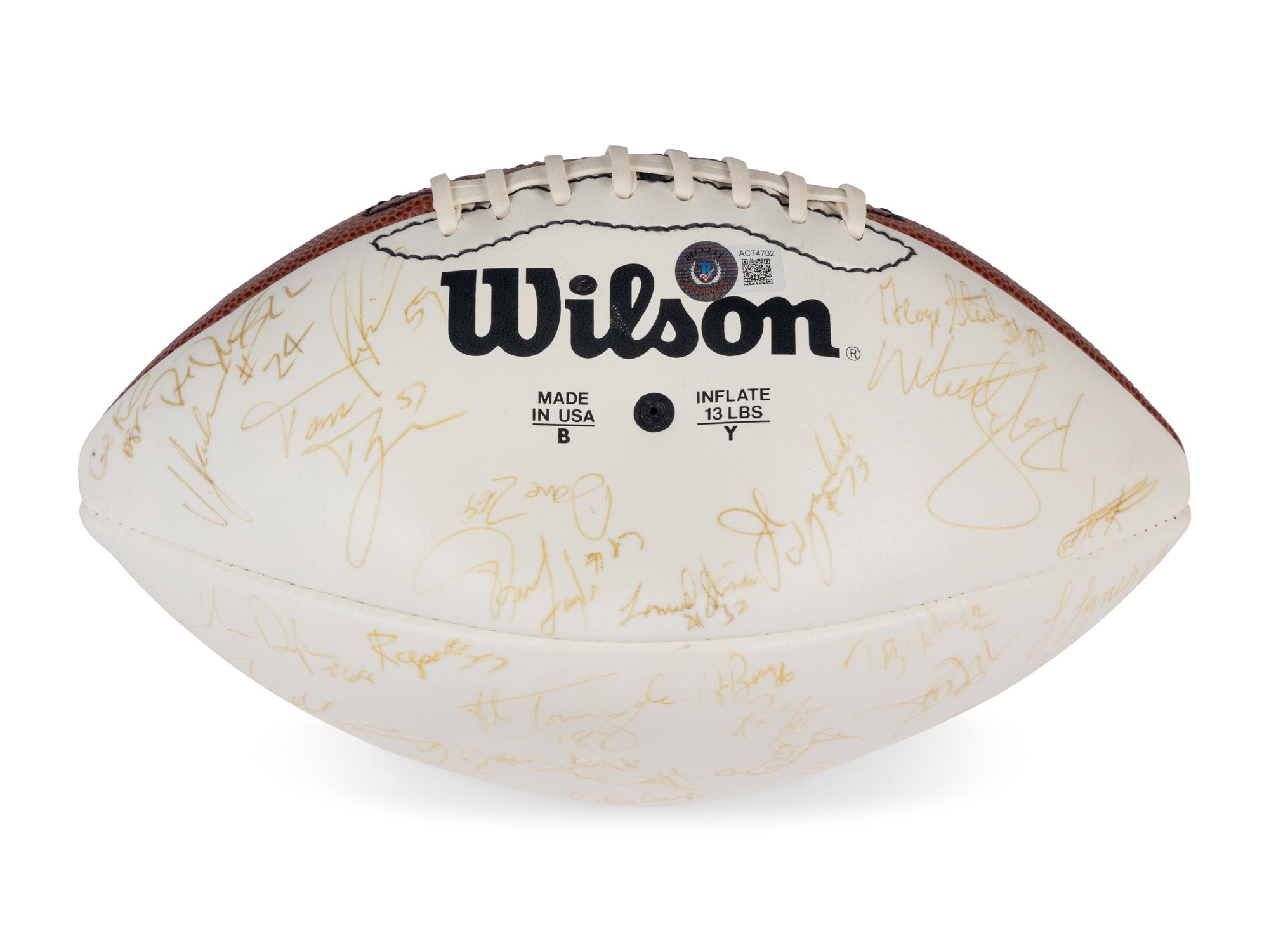 A 1989 Chicago Bears Team Signed Autograph Football from The Collection of Sports Super Agent Steve Zucker (Beckett Authentication Services Letter),