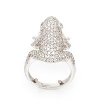 Diamond and White Gold Frog Ring