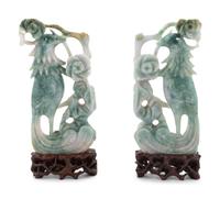 Five Chinese Spinach Jade and Hardstone Vessels