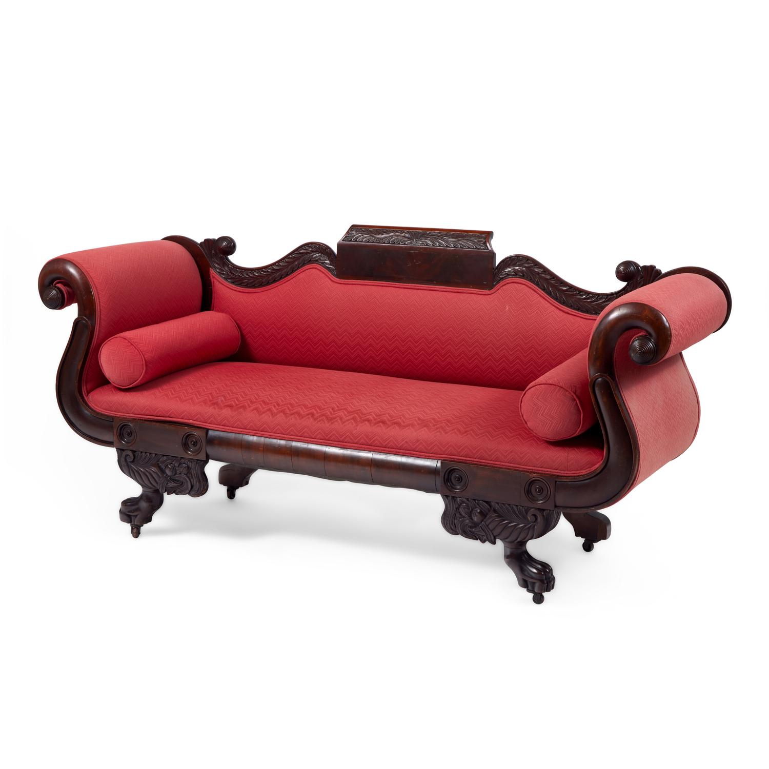 A Classical Carved Mahogany Sofa