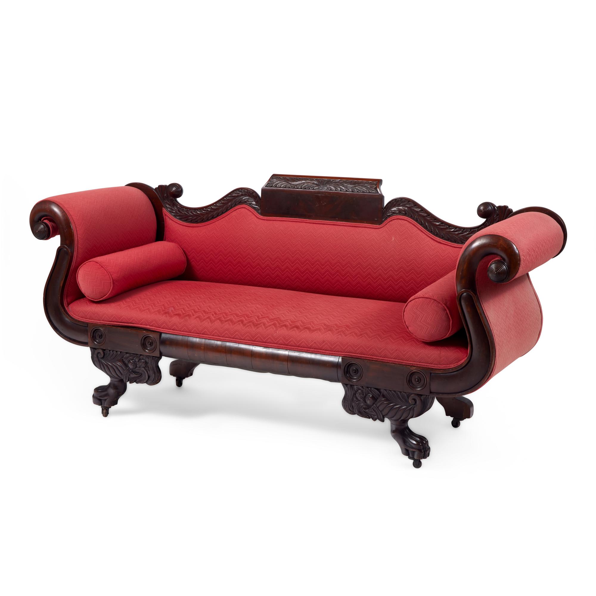 A Classical Carved Mahogany Sofa