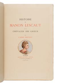 [Artist Book]. Morin, Louis (1855-1938), artist. -- Prevost, Antoine Francois, Abbe (1697-1763). Histoire de Manon Lescaut... Paris: 1889.