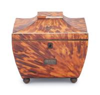 A Regency Tortoise Shell Tea Caddy