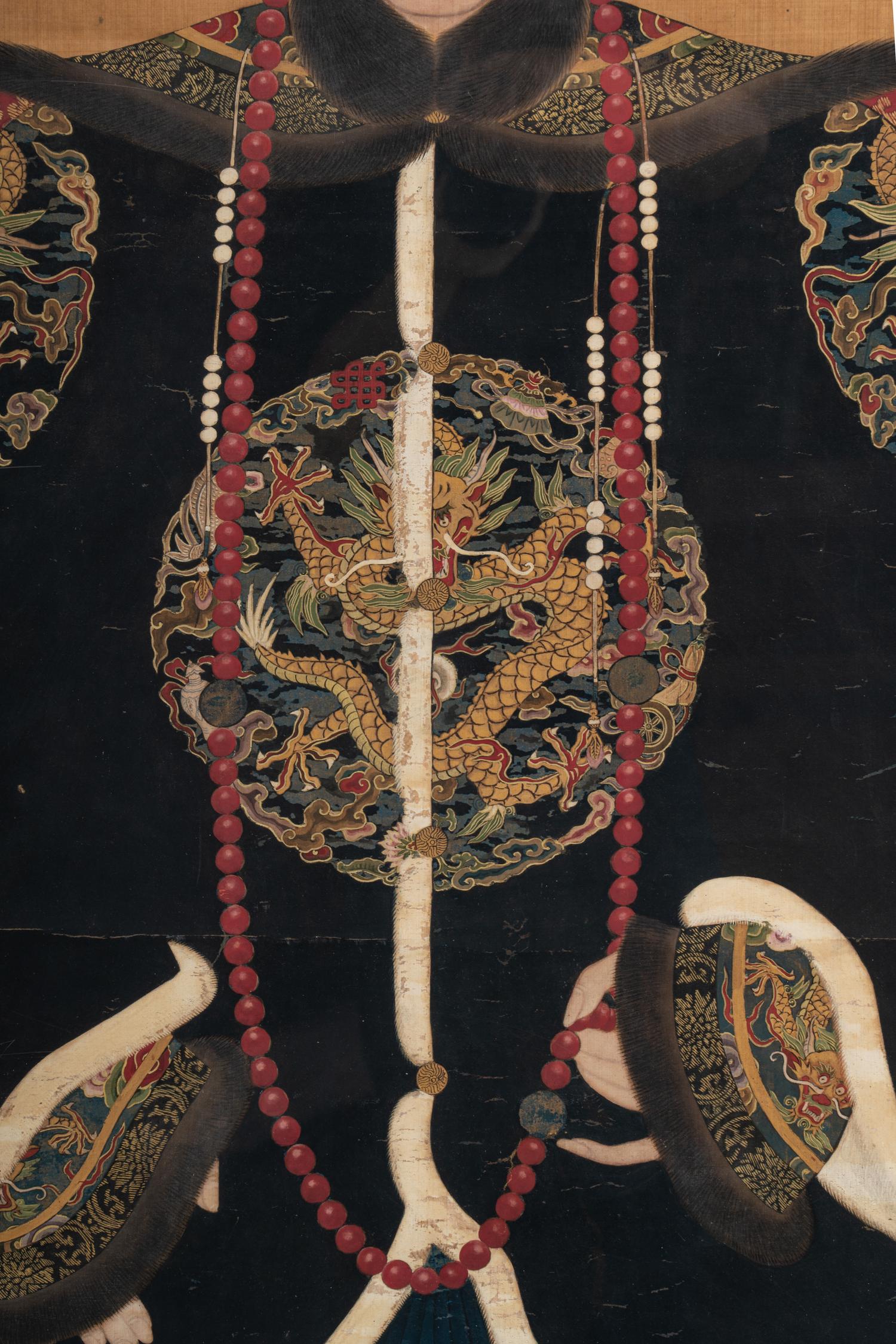 A Pair of Portraits of a Manchu Royal Prince and Princess