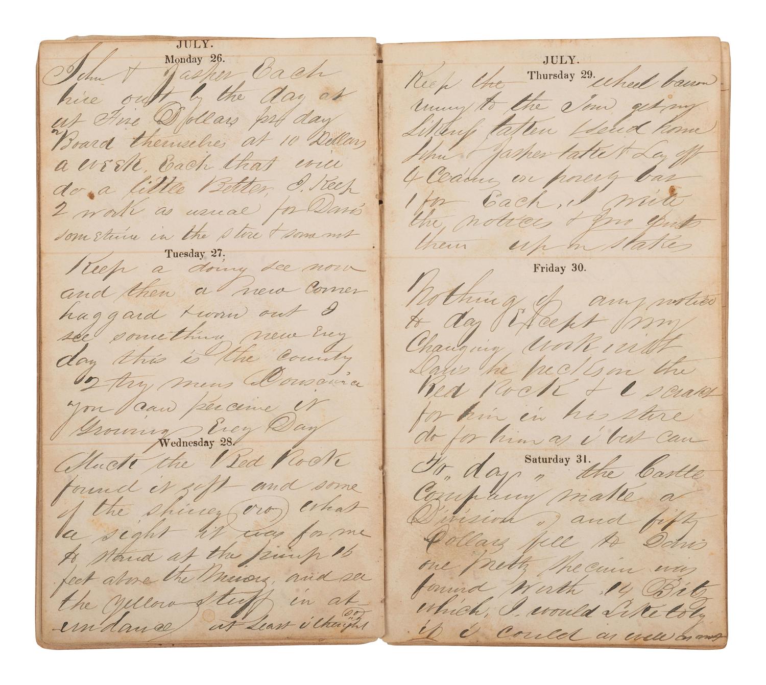 [GOLD RUSH]. Extensive California Gold Rush archive of William J. Jewell (1818-1885) including letters, diaries, and photographs, ca. 1852-1853.