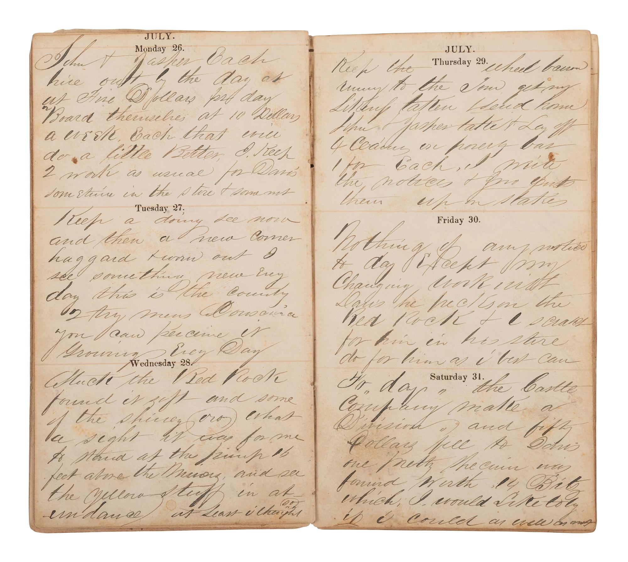 [GOLD RUSH]. Extensive California Gold Rush archive of William J. Jewell (1818-1885) including letters, diaries, and photographs, ca. 1852-1853.