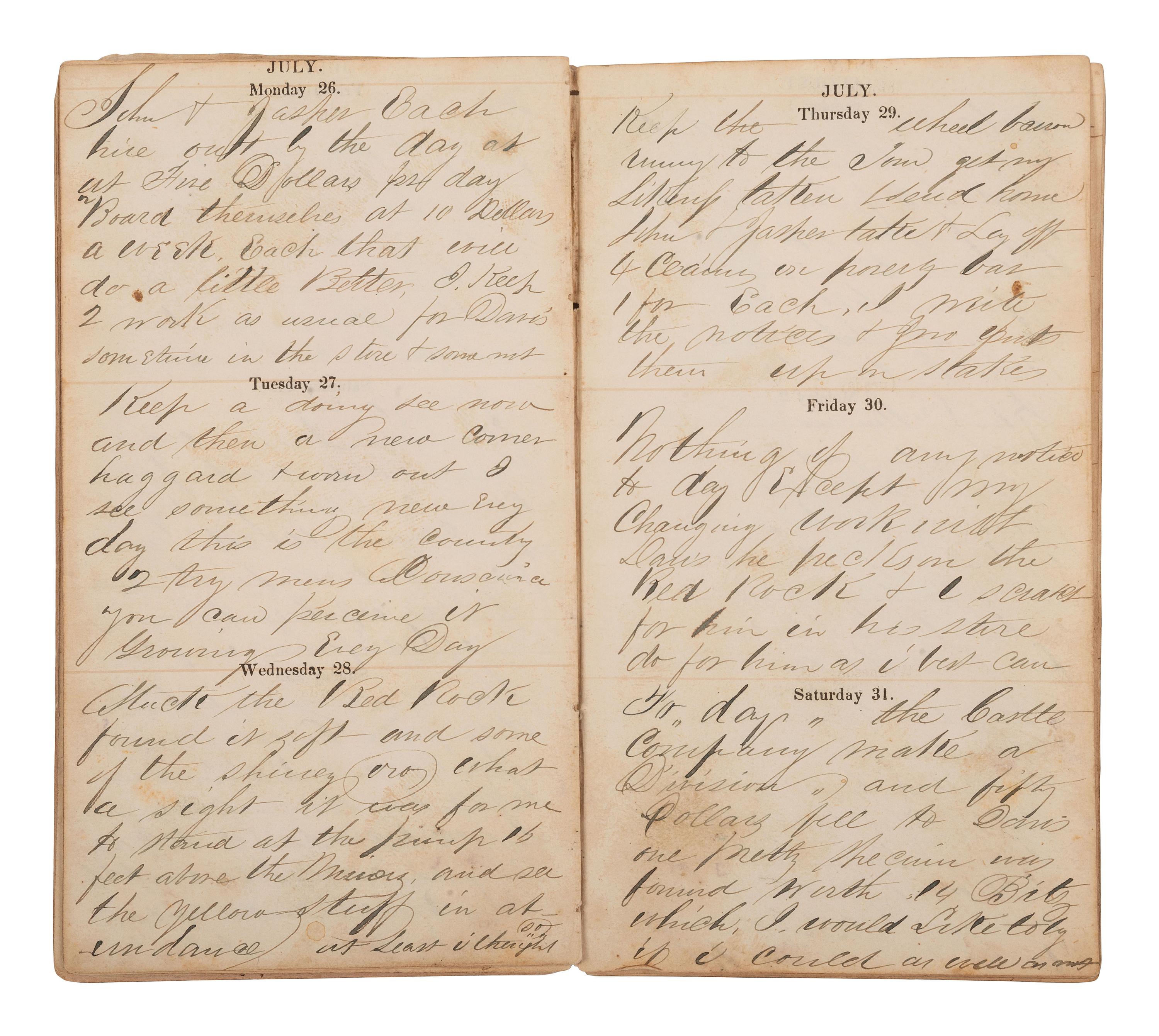 [GOLD RUSH]. Extensive California Gold Rush archive of William J. Jewell (1818-1885) including letters, diaries, and photographs, ca. 1852-1853.