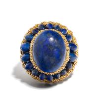 LAPIS LAZULI AND YELLOW GOLD RING