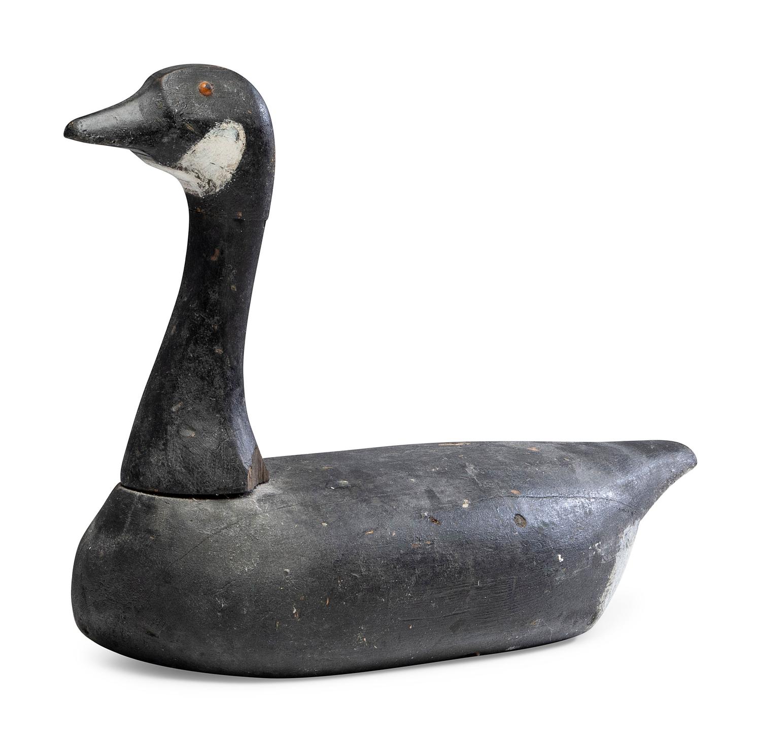 A Carved and Painted Pine Brandt Duck Decoy