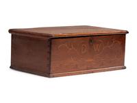 A Rare William and Mary Vine and Berry Inlaid Walnut Document Box