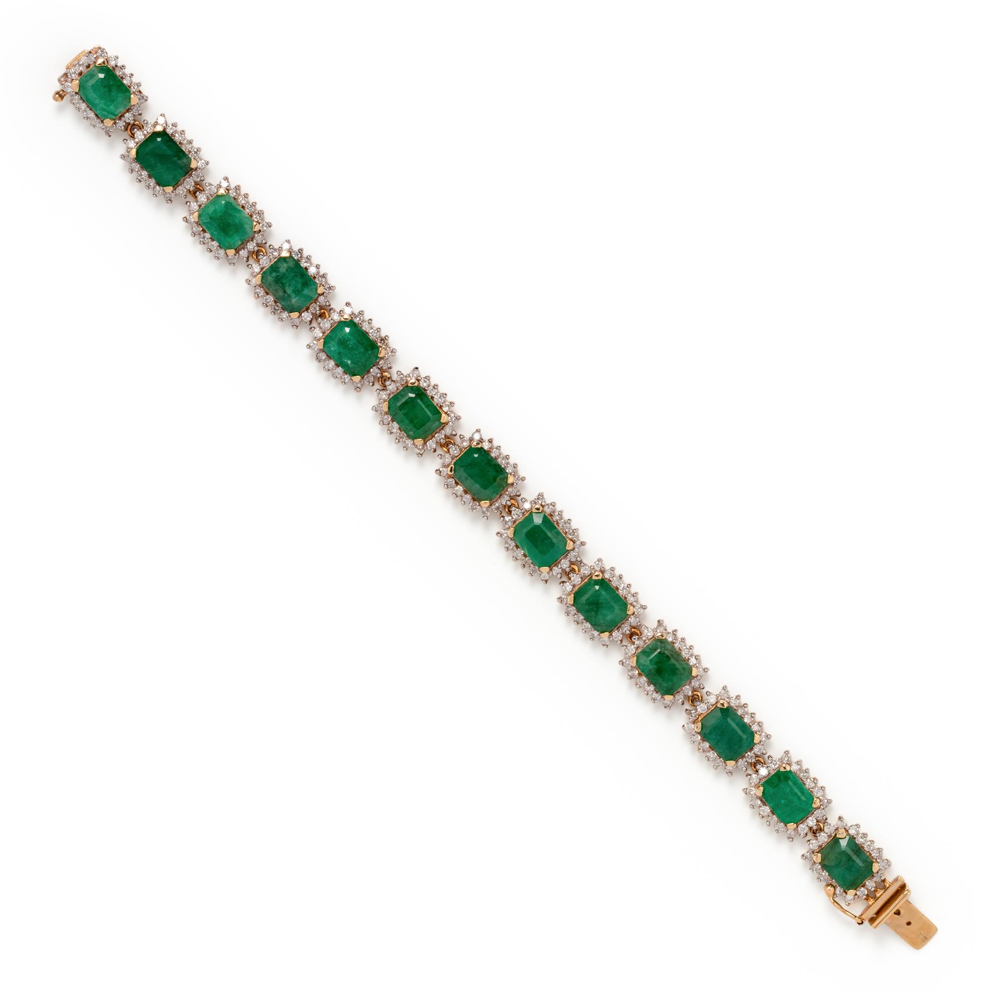 EMERALD AND DIAMOND BRACELET