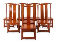 A Set of Eight Chinese Yokeback Chairs