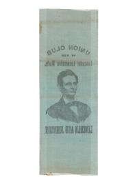 [LINCOLN-JOHNSON CAMPAIGN]. Union Club of the Lancaster Locomotive Works. Lancaster, Pennsylvania, ca. 1864.