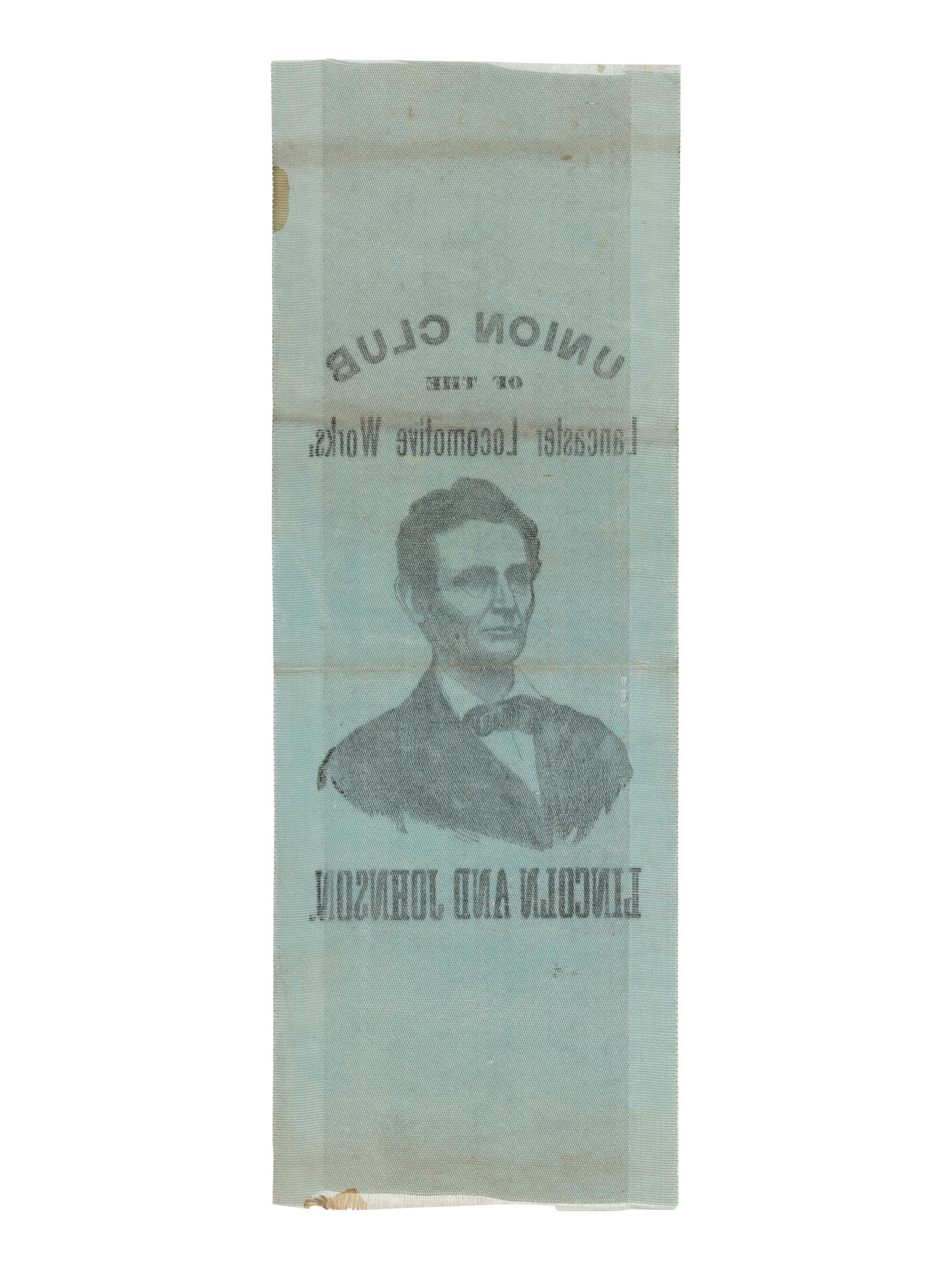 [LINCOLN-JOHNSON CAMPAIGN]. Union Club of the Lancaster Locomotive Works. Lancaster, Pennsylvania, ca. 1864.