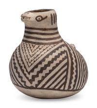 Ancestral Pueblo Black-on-White Duck Effigy Pottery Pitcher