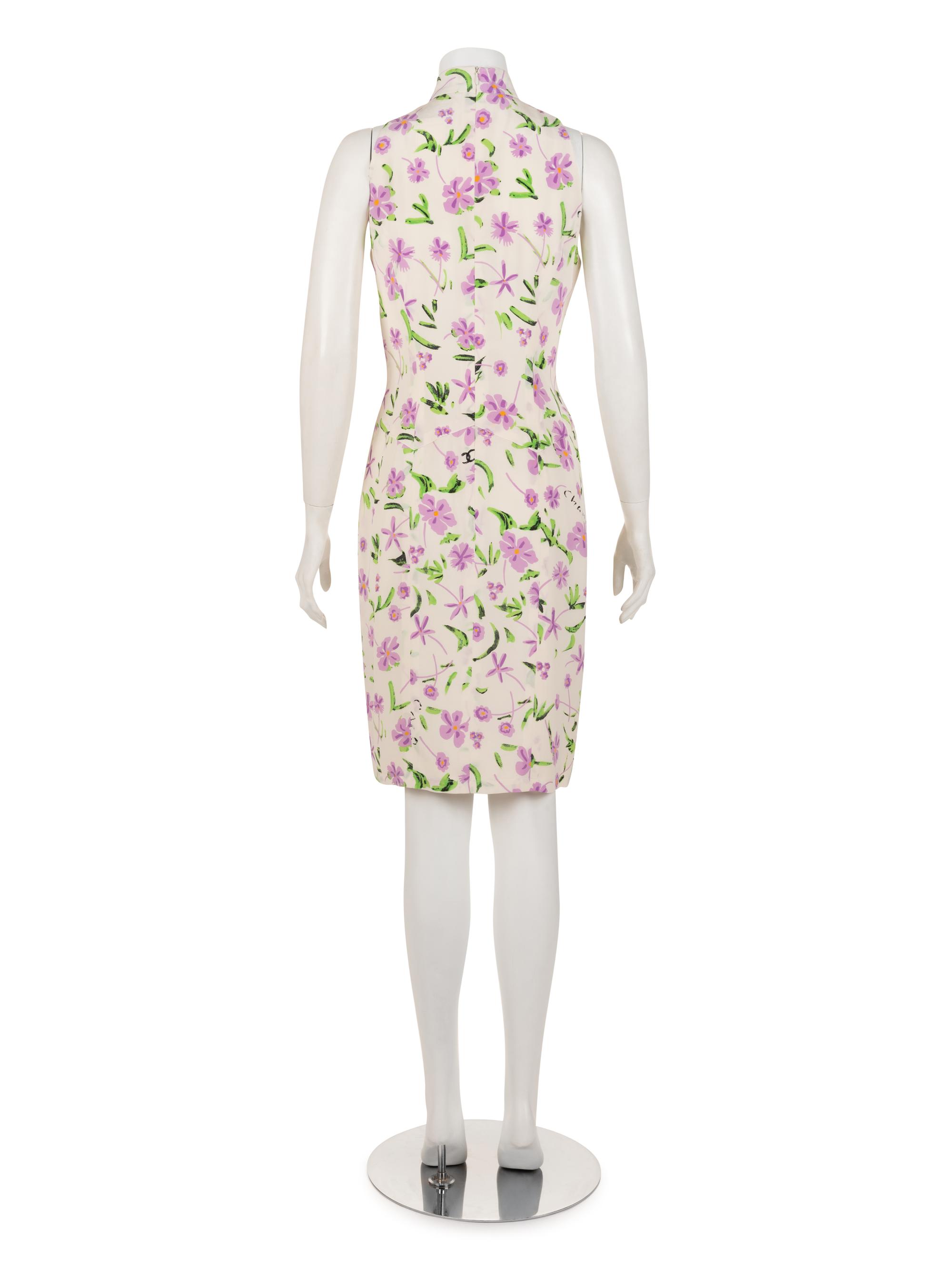Chanel Floral Print Silk Dress, Spring 1997