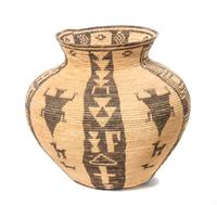Western Apache Pictorial Olla Basket Height 10 1/2 x width 9 1/2 inches