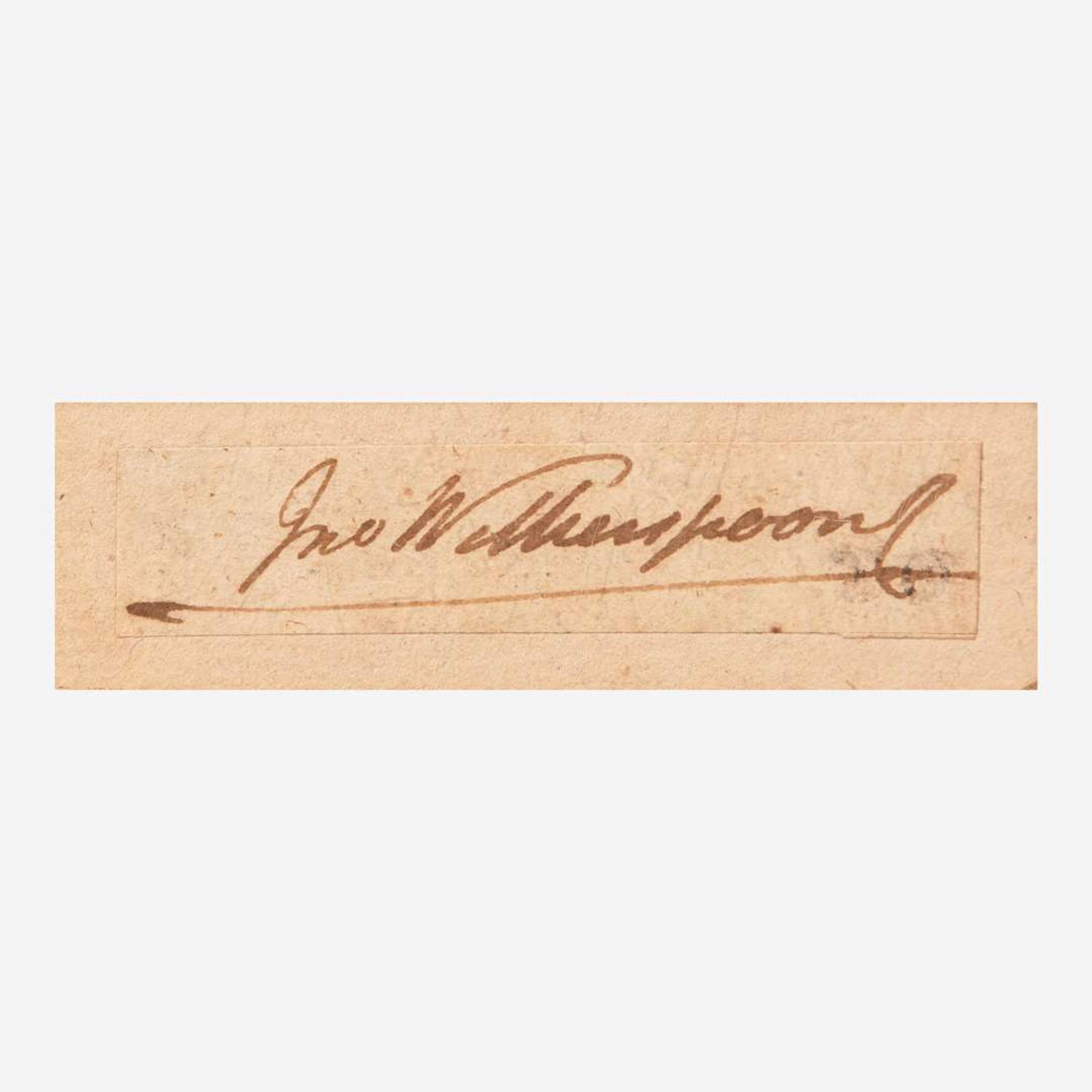 [Declaration of Independence] [New Jersey] Witherspoon, John Cut Signature