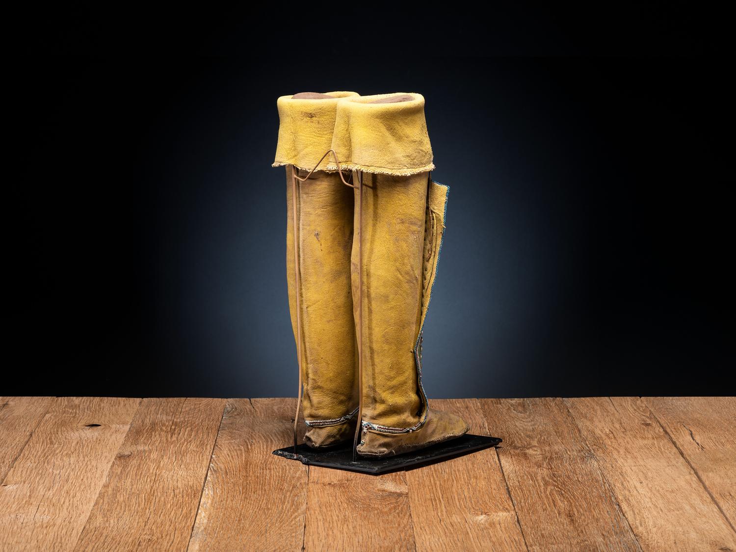 Comanche Beaded Hide Boot Moccasins