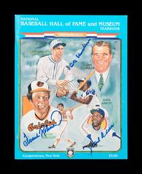 A Group of Three Autographed Baseball Hall of Fame Induction Programs,