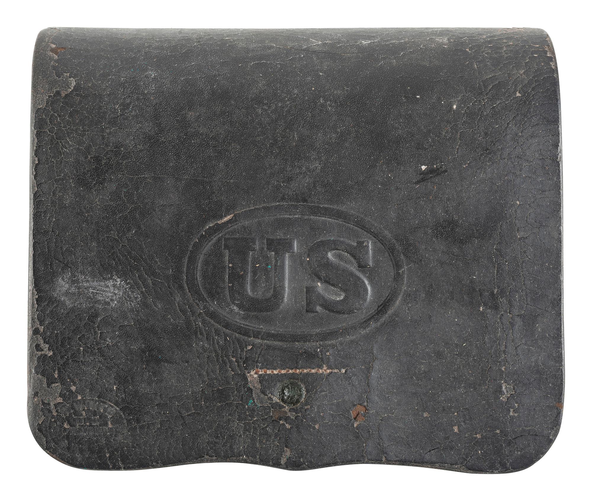 [CIVIL WAR]. Model 1864 cartridge box by S.H. Young, Newark, NJ.