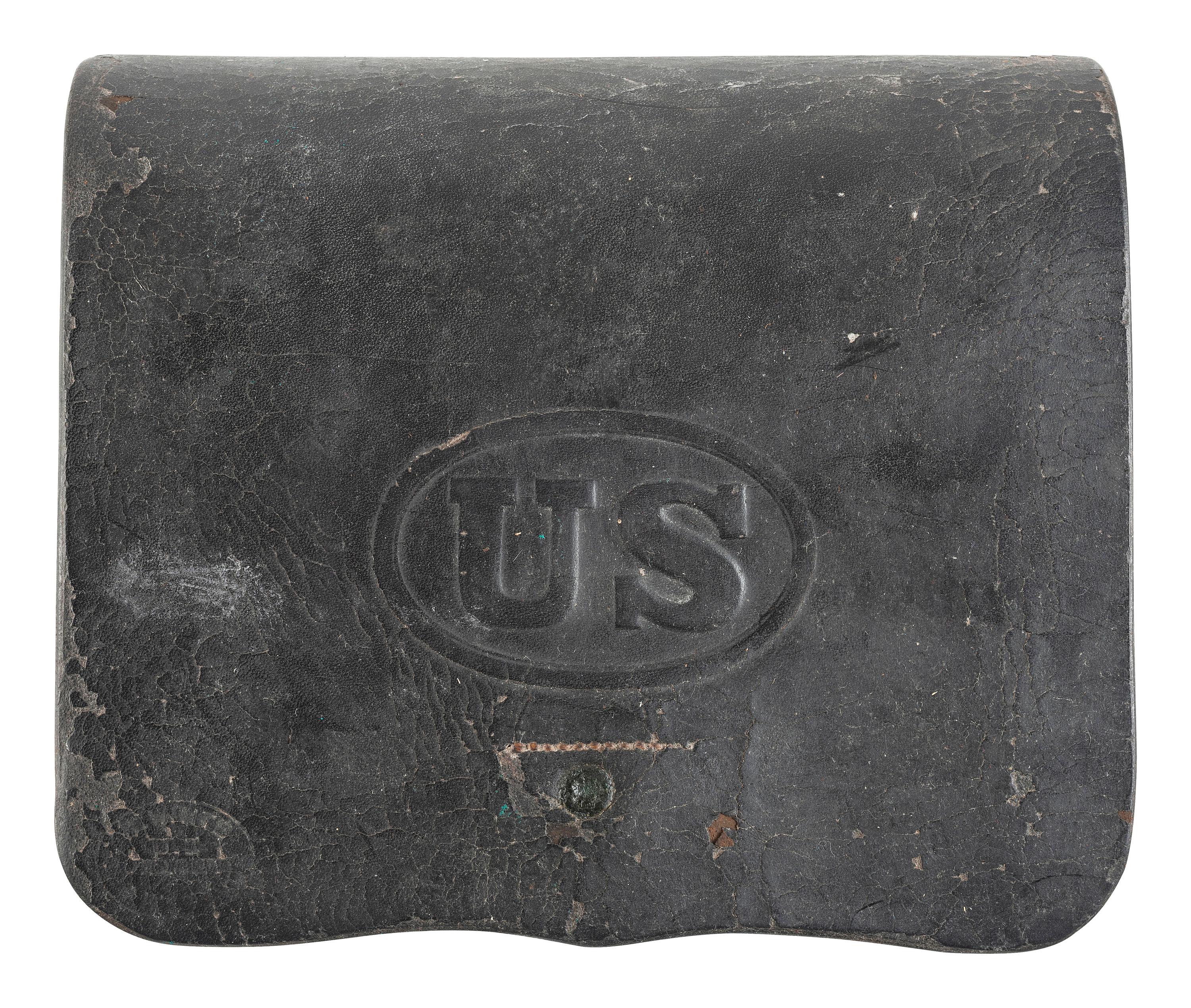 [CIVIL WAR]. Model 1864 cartridge box by S.H. Young, Newark, NJ.