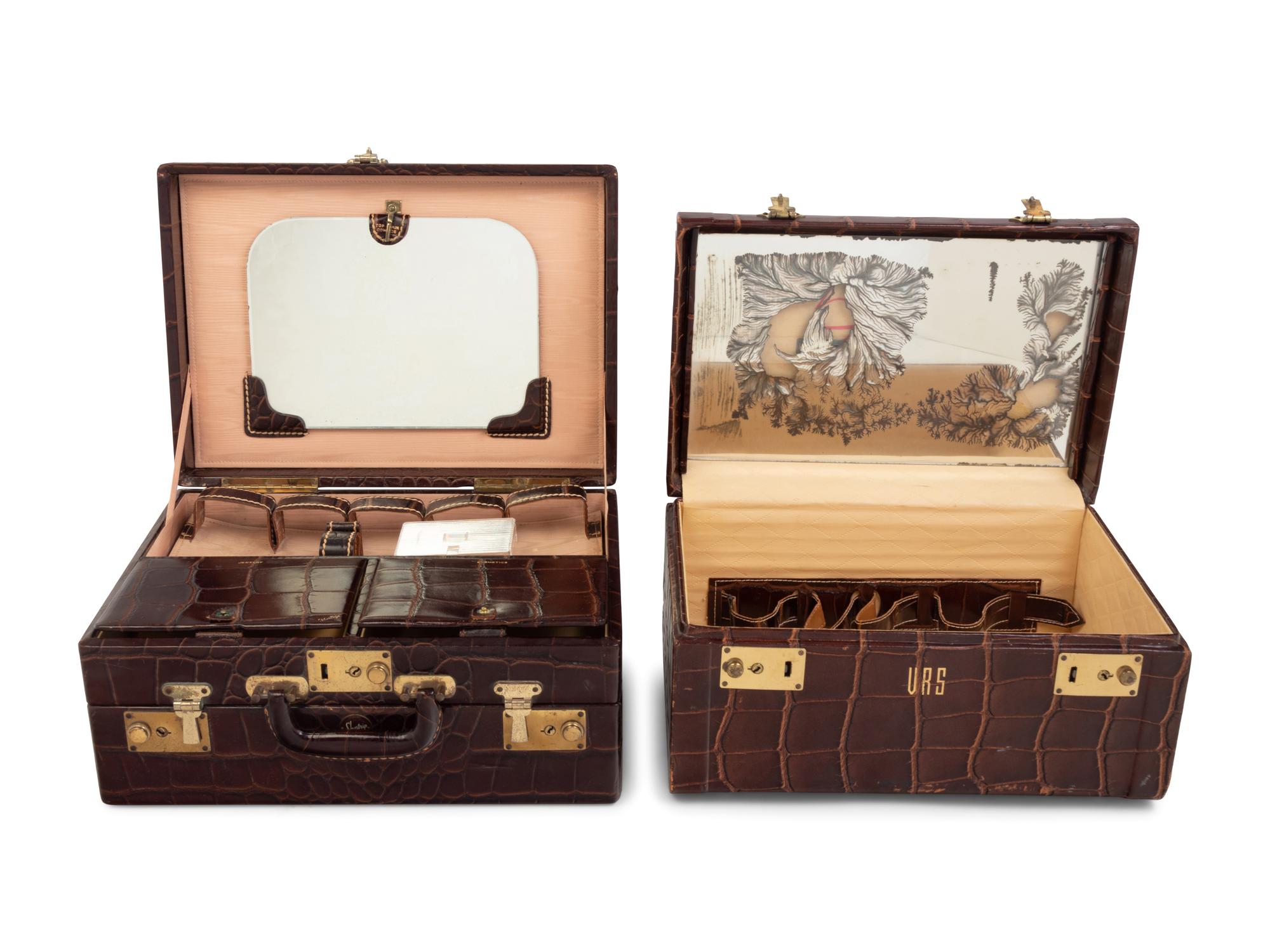 Two Leather Veneered Valises