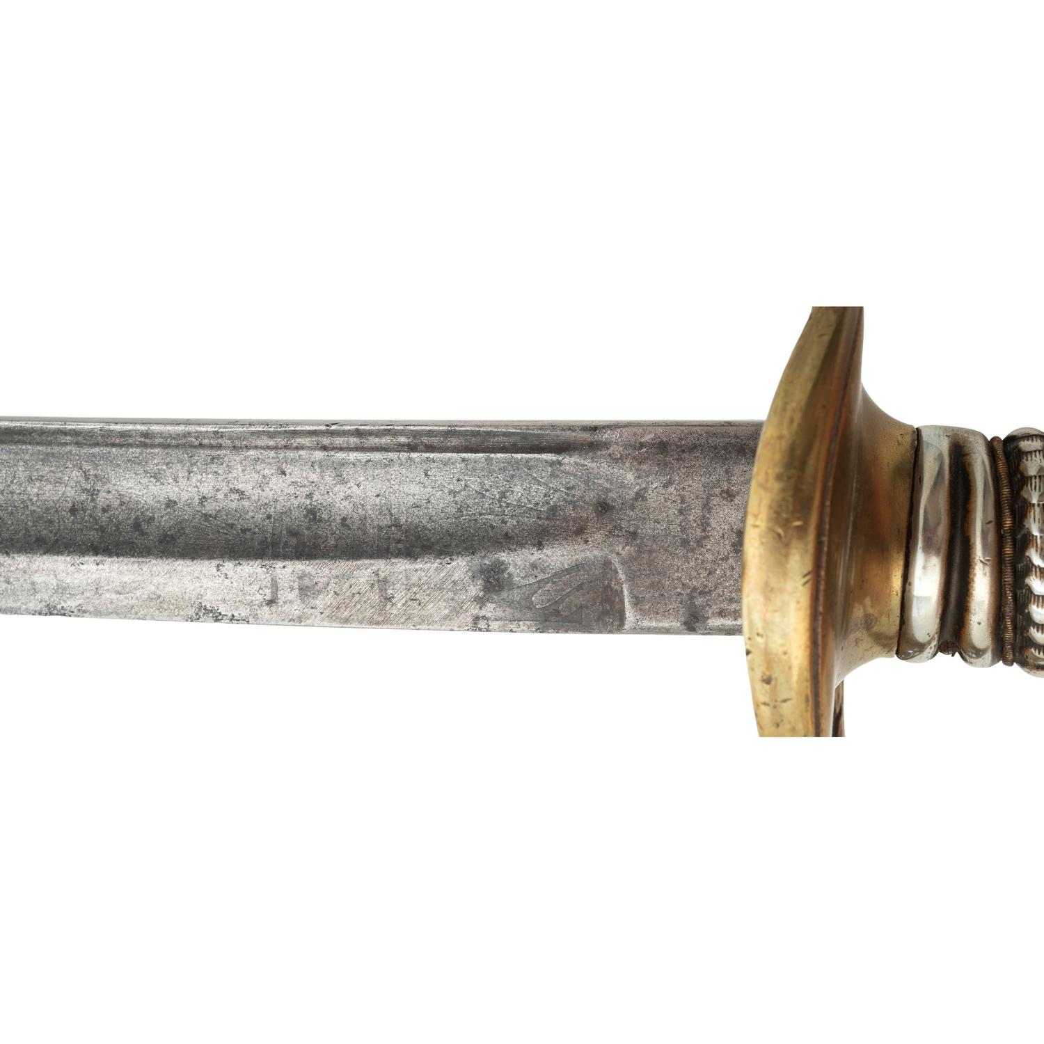 German Silver Gripped Officers Sword Inscribed to Isaiah Conley - 101st PA Infantry - POW and Prison Escapee