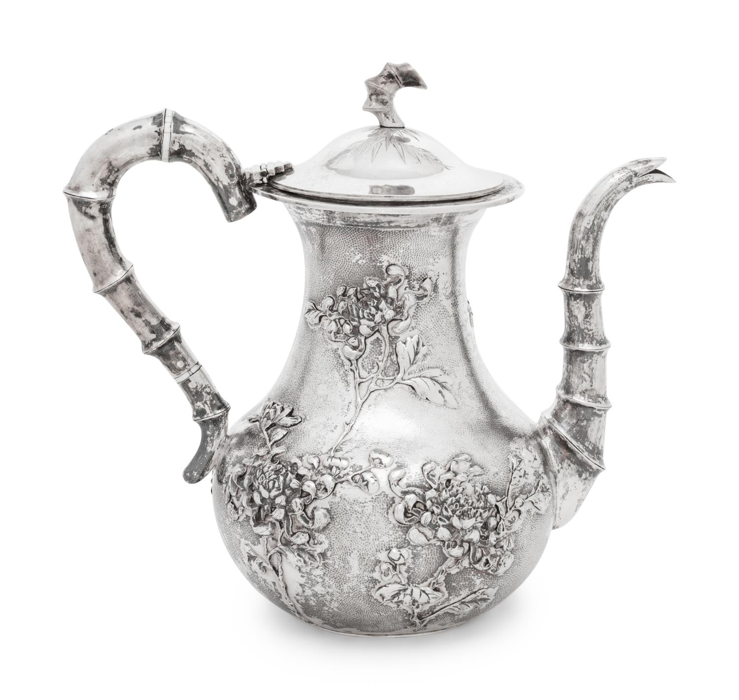 A Chinese Export Eight-Piece Silver Tea and Coffee Service