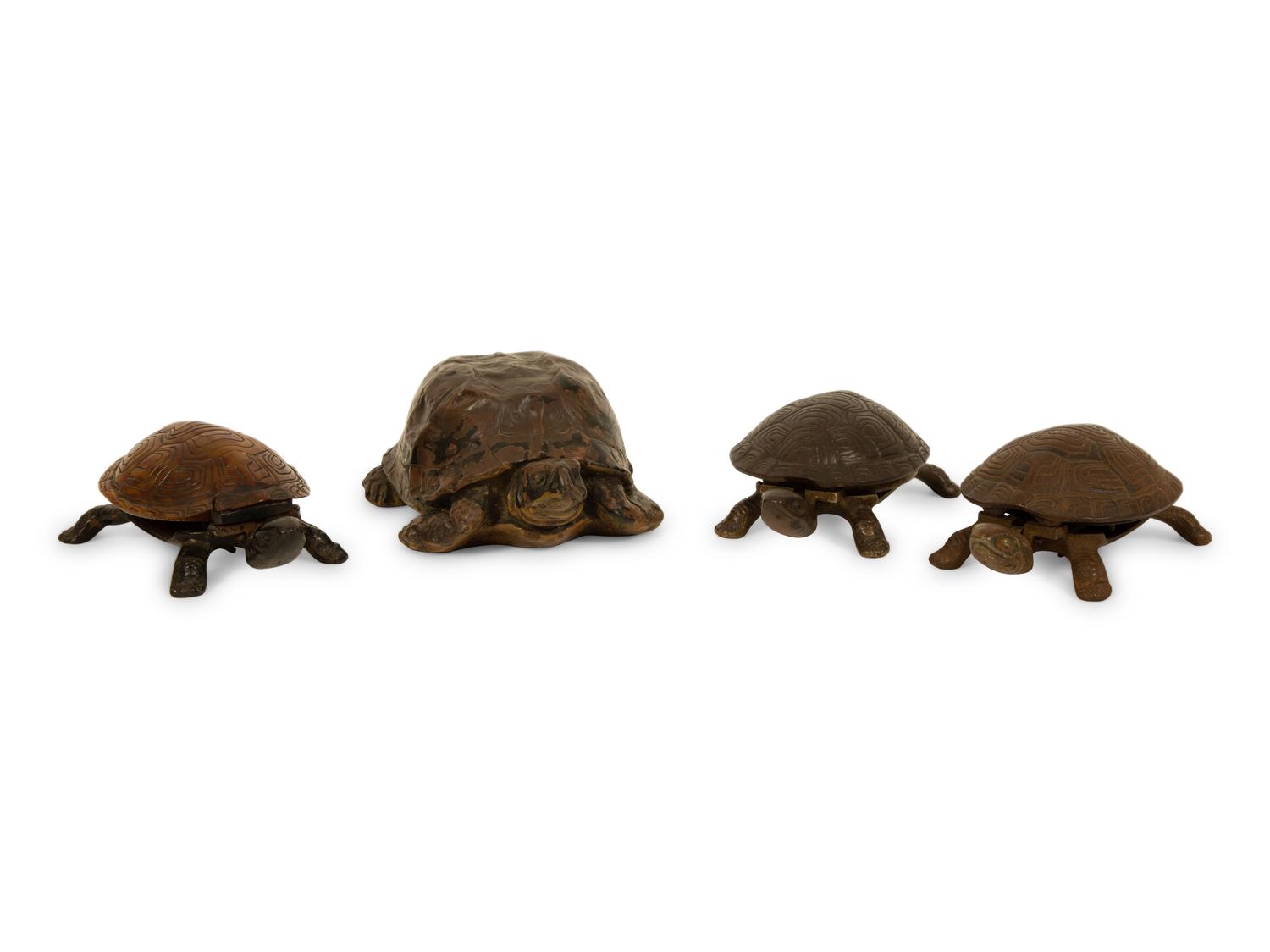 Three Iron Tortoise Desk Bells
