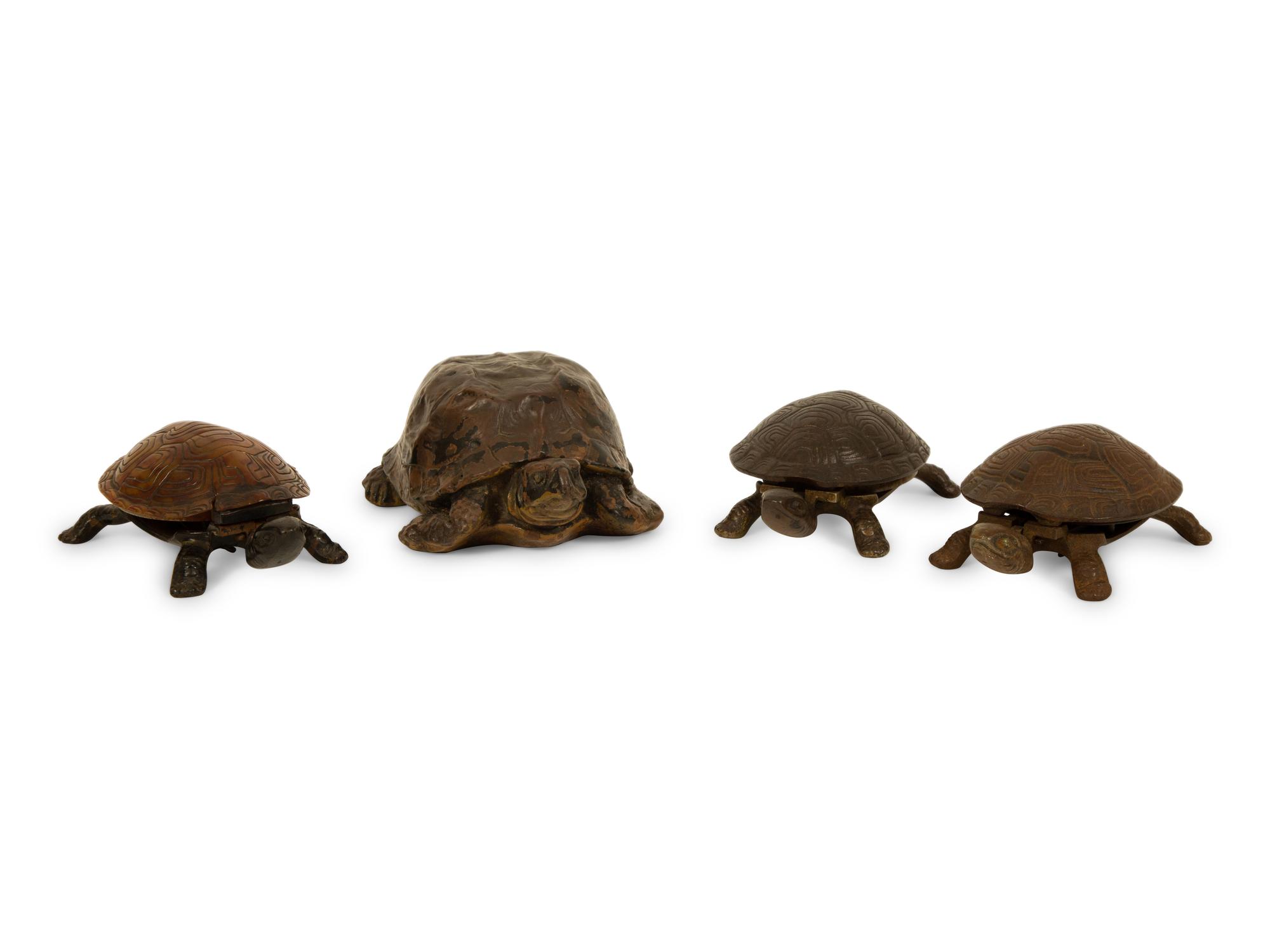 Three Iron Tortoise Desk Bells