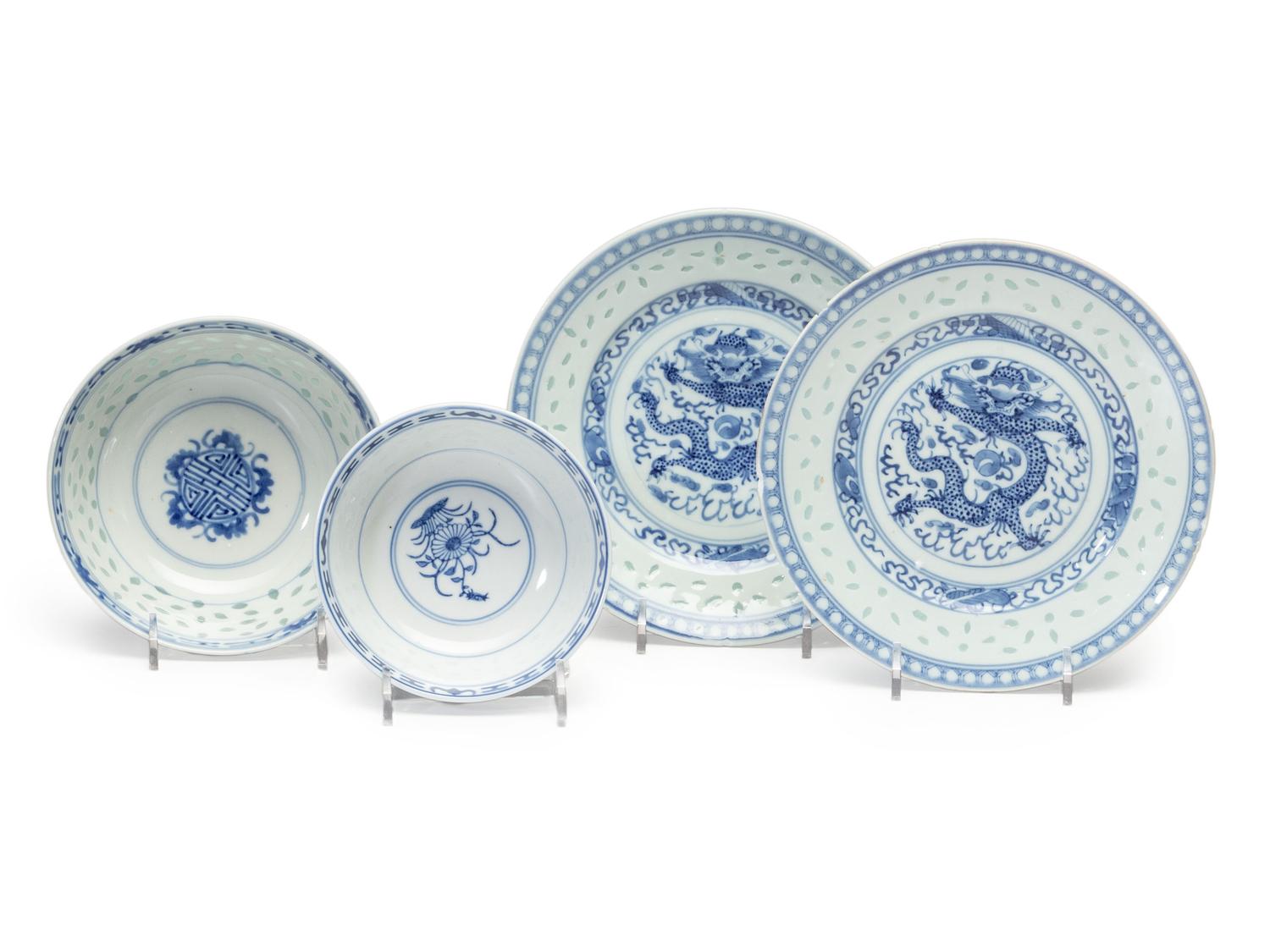 A Chinese Porcelain 'Flower and Butterfly' Punch Bowl