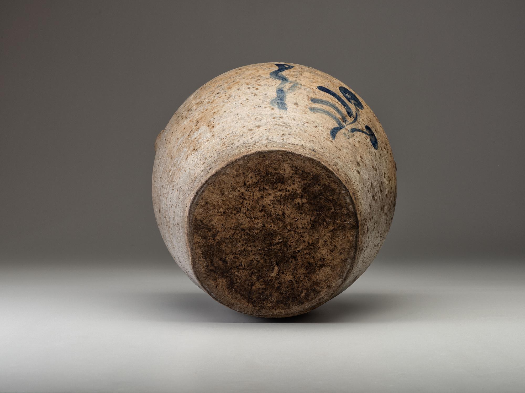 A Cobalt Decorated Eight-Gallon Stoneware Jar