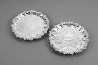 A Pair of Scottish George III Silver Salvers, James & William Marshall, Edinburgh, 1803, of circular form, the rim worked with rocaille