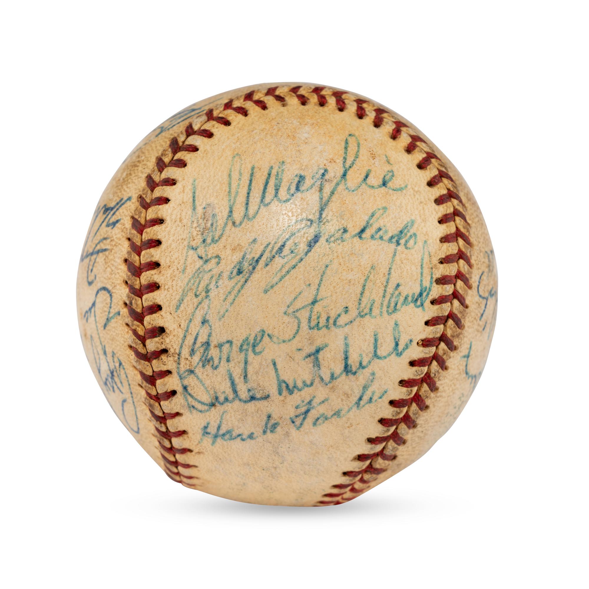 A 1955 Cleveland Indians Team Signed Autograph Baseball (Beckett Authentication Services)
