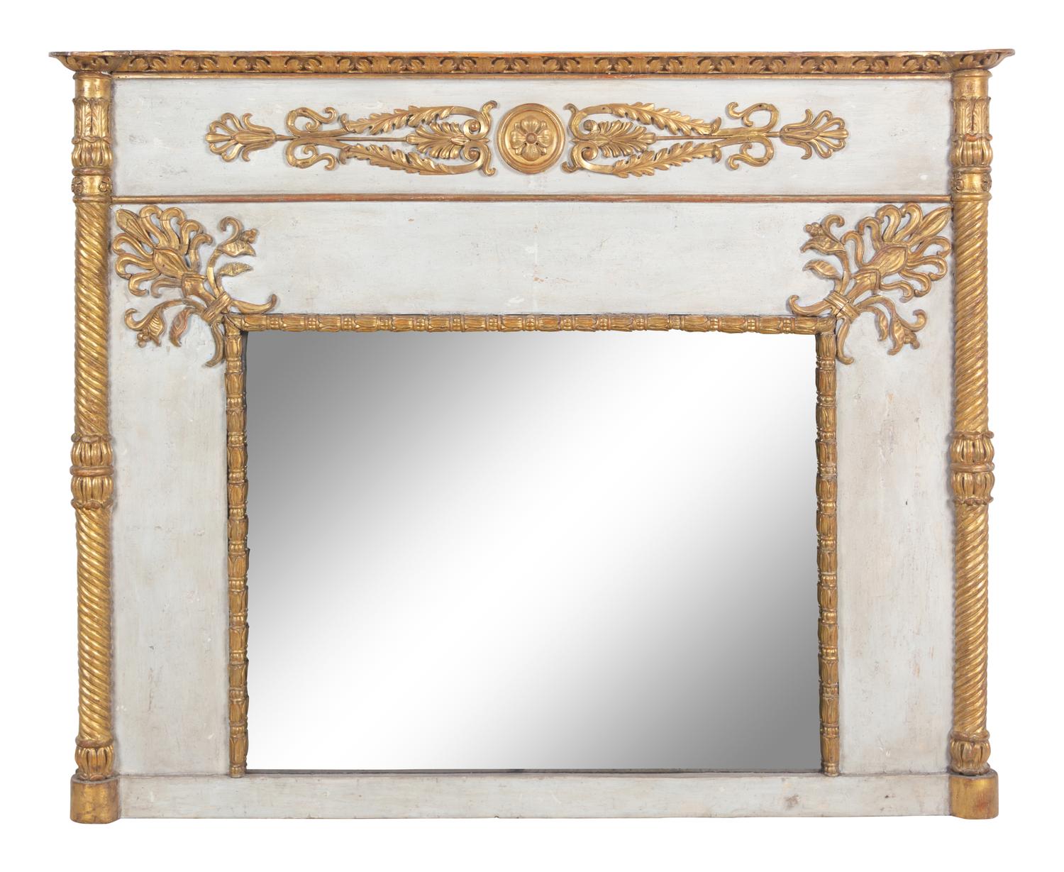A Regency Painted and Parcel Gilt Mirror