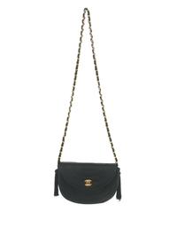 Chanel Black Silk Rounded Flap Bag