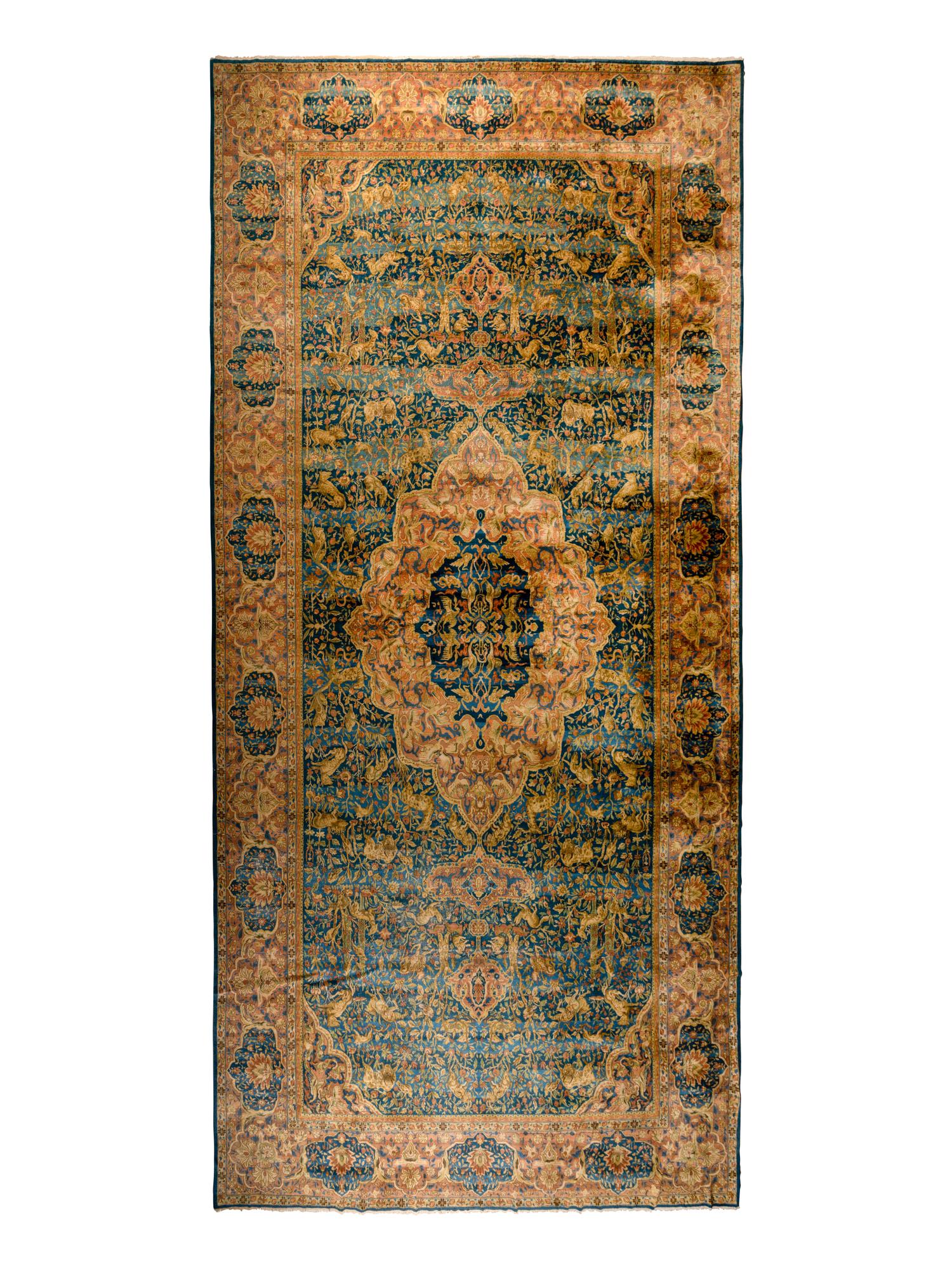 An Indian Wool "Hunt" Rug
