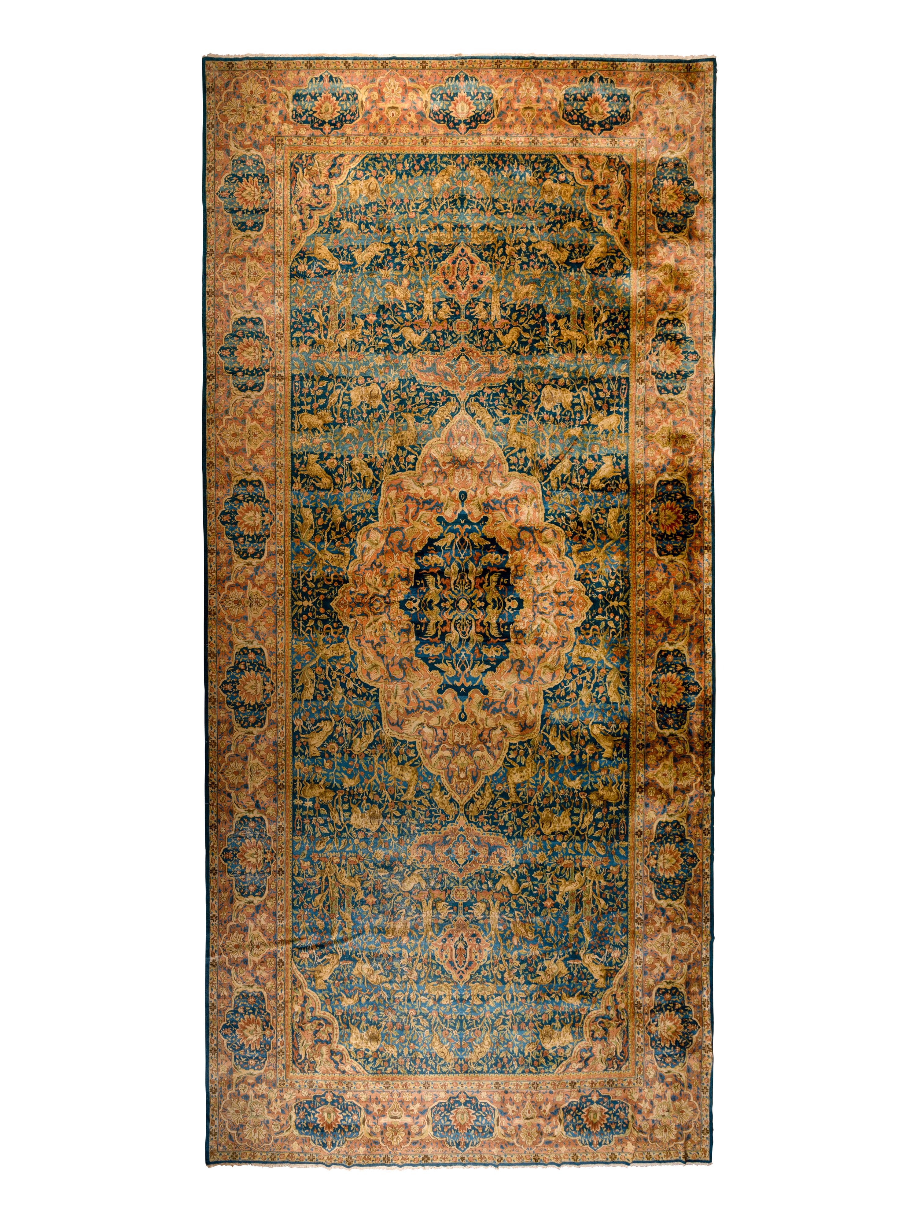 An Indian Wool "Hunt" Rug