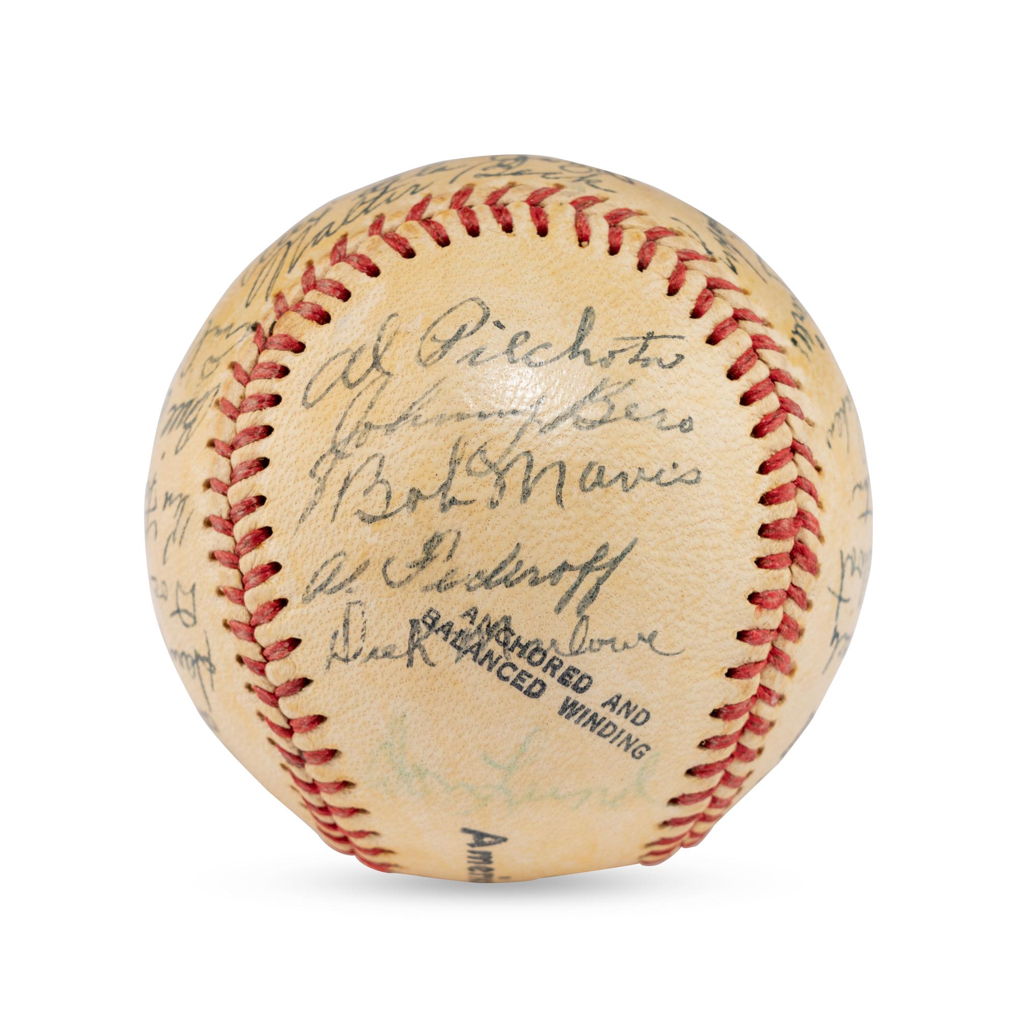 A 1950 Toledo Mud Hens Team Signed Autograph Baseball