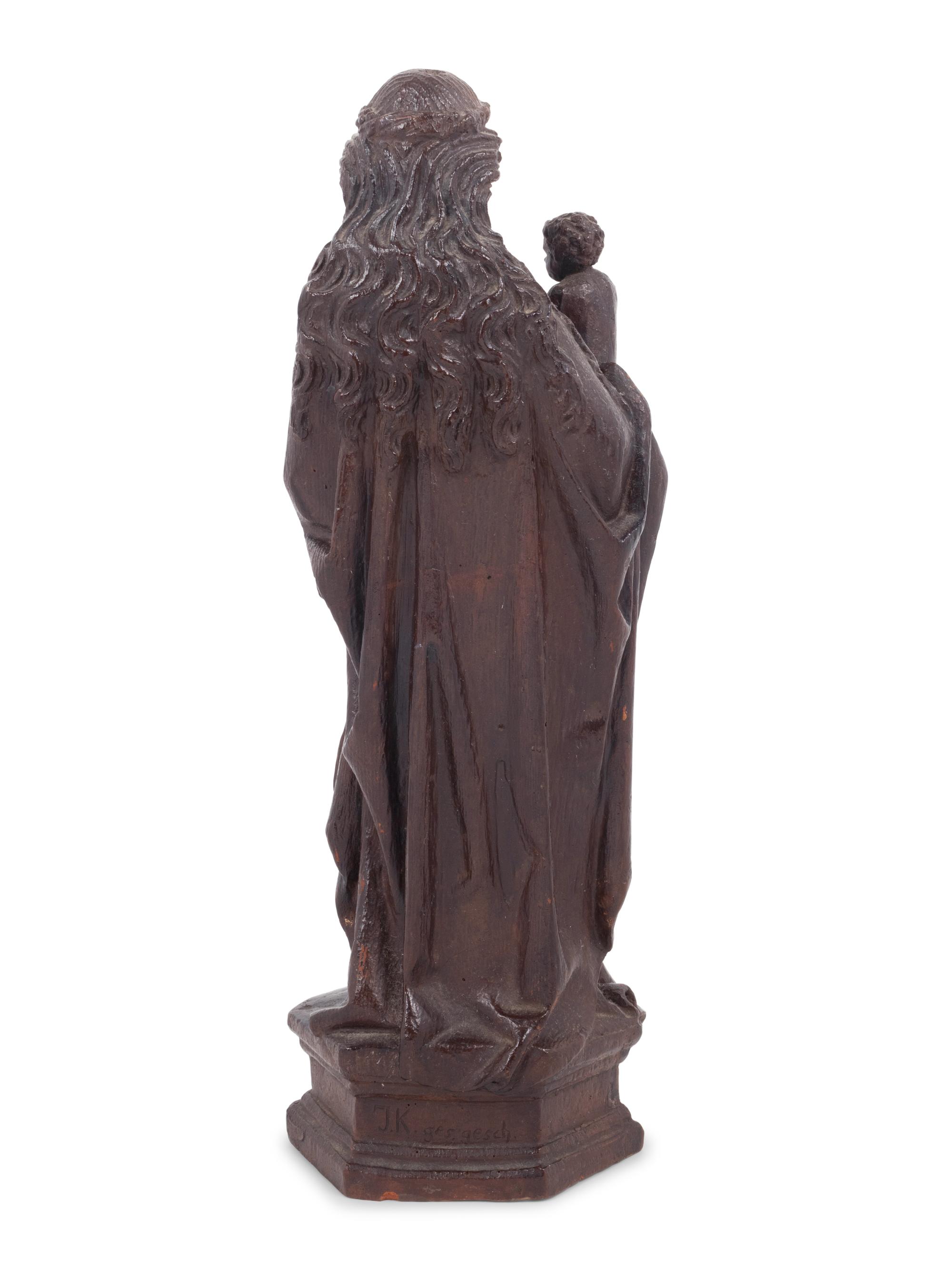 A German Baroque Style Composition Figure of the Madonna and Child